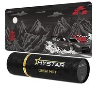 Hystar Tapis de Souris de Jeu étendu | XXL 91,4 x 40,6 cm | 5 mm d'épaisseur, Surface imperméable, Tissu Polyester Lisse et Base en Caoutchouc Naturel | Drift