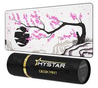 Hystar Tapis de Souris de Jeu, Surface en Tissu texturé Doux, Tissu résistant à l'eau, 5 mm d'épaisseur, Dessous de Verre en Silicone, boîte Durable pour Le Transport, Motif Sakura (léger)