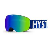 HYSTERESIS Magnet Extreme Lunettes de ski et snowboard avec verres sphériques magnétiques interchangeables avec 2 verres inclus Monture noire Verres verts Ruban bleu 100% anti-buée UV400