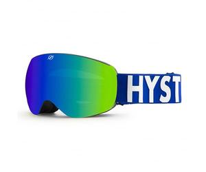 HYSTERESIS Magnet Extreme Lunettes de ski et snowboard avec verres sphériques magnétiques interchangeables avec 2 verres inclus Monture noire Verres verts Ruban bleu 100% anti-buée UV400