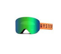 Hysteresis Magnet Illicit | Lunettes de ski et de snowboard avec lentilles cylindriques magnétiques interchangeables avec 2 lentilles incluses | Cadre noir | Lentille verte | Ruban orange