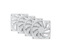 Hyte Flow FA12 Lot de 4 ventilateurs de boîtier PC de 120 mm, haute performance, faible bruit, 1500 tr/min, PWM à 4 broches, roulement dynamique fluide, blanc neige