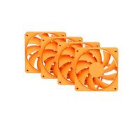 HYTE Flow FA12 Lot de 4 ventilateurs de boîtier PC de 120 mm, haute performance, faible bruit, 1500 tr/min, PWM à 4 broches, roulement dynamique fluide, orange astral (orange)