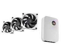 HYTE Thicc FP12 & Nexus Portal NP50 Lot de 3 ventilateurs de performance avec nœud principal Nexus Link Blanc/noir 120 x 32 mm