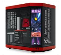 HYTE Y70 Touch Infinite Black Cherry : Boîtier PC Midi Tower ATX/Mini-ATX/ITX/EATX Noir/Rouge, écran tactile, 2x3.5", 4x2.5", USB 3.2 Gen 1/Gen 2.