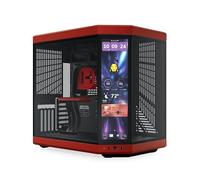 Hyte Y70 Touch Infinite Boîtier ATX à Double Chambre, avec écran Tactile LCD 2,5K intégré - Noir Cerise/Rouge