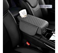 Hytplmkqenr Coussin D'accoudoir Amélioré pour Audi Q2 Q3 8U Q5 8R Q7 4L Q7 4M Q8 1995-2023 2024, Résistant Aux Rayures Antidérapant Cuir Microfibre De Haute Qualité, Accessoire Voiture,Grey