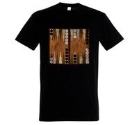 HYTREZSXC Backgammon Board T-Shirt Game Gamer Retro Geek Nerd Dice Dices Black S