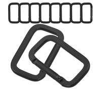 HYTROVE 10 Mousquetons Carrés en Aluminium de Sécurité Noirs Crochet de Randonnée Robuste pour Paquet à Dos Porte-Clés Extérieur Pratique Accessoires Camping et Escalade Lot de 10