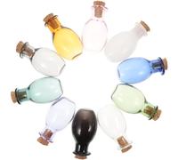 HYTROVE 10pièces Mini Bouteilles Verre Colorées avec Bouchon Liège Flacons à Souhaits DIY Multifonctions pour Messages Huiles Essentielles et Décoration Lot Couleurs Assorties