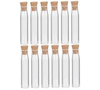 HYTROVE 12 pièces Bouteilles à Souhaits Verre Transparent Lot de Mini Bouteilles DIY avec Bouchons Liège Parfaites pour Décoration et Souvenirs pour Mariages et Projets de Bricolage