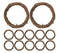 HYTROVE 12 Pièces Couronne et Espaces Quotidiens pour Décoration de Printemps Solide en Rotin Naturel Rustique Anneau Flexible