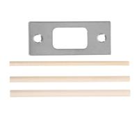 HYTROVE 1ensemble Plaque de Gâche Double Acier Inoxydable pour Porte Renfort de Pêne Dormant Compatible avec Divers Verrous Installation Facile Finition Antique Kit avec Cales Bois