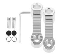 HYTROVE 1ensemble Support de Rétroviseur Moto Aluminium Argenté Rallonge Robuste et Facile à Installer Élévateur de Miroir pour Améliorer la Visibilité Arrière des Motos et Scooters