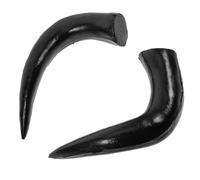 HYTROVE 1paire Serre-tête Cornes Noires Plastique Simulé Accessoires Cheveux DIY Ajustables Décorations Polyvalentes pour Costumes Halloween Moyenne