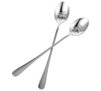 HYTROVE 2 Cuillères à Dessert Résistantes Lave-vaisselle en Acier Inoxydable Argenté, Design Luxueux, Confortables Cuisine Service