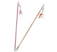 HYTROVE 2 pièces Baguette Interactive pour Chat de Jouets Teaser Acrylique avec Fil Stimule Instinct de Chasse et Renforce la Relation avec Votre Animal
