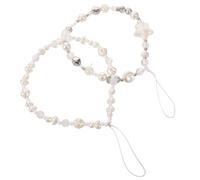 HYTROVE 2 Pièces Bracelet de Téléphone en Perles Plastique Élégant et Pratique, Utilisation Polyvalente pour Téléphone et Portefeuille, pour Sorties et Voyages