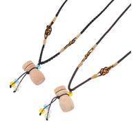 HYTROVE 2 Pièces Collier Pendentif Flacon D'huile Essentielle en Bois et Verre, Diffuseur Créatif pour Parfums, pour Occasions Spéciales et Fêtes D'anniversaire