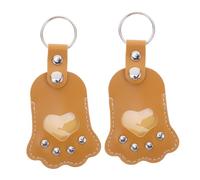 HYTROVE 2 Pièces Porte-clés Poils Animaux Pendentif Cuir PU Résistant Porte-Bijoux Mémoire Chien Chat Rangement Cheveux de Compagnon Accessoire Élégant et Pratique