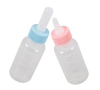 HYTROVE 2pièces Bouteilles Alimentation pour Animaux Kit De Tétines pour Chiots Et Chatons Bouteilles De Lait pour Jeunes Animaux avec Couvercles Blancs Et Bleus