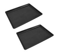 HYTROVE 2pièces Plateau De Toilette pour Animaux Plastique De Paniers Urinaires pour Cage pour Chiens Et Chats Couleur Noire Dimensions Accessoire Pratique pour Propreté Intérieur