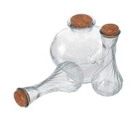 HYTROVE 3pièces Pots Verre Forme De Cœur avec Couvercles Liège Bouteilles Vides pour Mariage Souvenirs Récipients Décoratifs pour Pots De Cérémonie avec Bouchons Liège