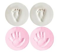HYTROVE 4 Pièces Présent de Naissance Bébé Tapis D'empreinte en Boue pour Conserver les Empreintes de Mains et Pieds, Souvenir Solide à Poser Table Cabinet