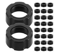 HYTROVE 50 Pièces Écrou de Fixation 17mm en Plastique Noir | Bague D’adaptation Rotule, Pièce de Serrage pour Grille D’aération, Lot 50