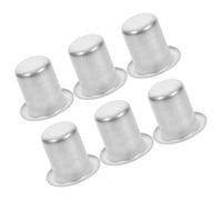 HYTROVE 6pcs Inserts en Alliage D'aluminium Argentés pour Bougeoirs, Faciles à Nettoyer, Protègent des Éclaboussures de Cire pour Décoration Moderne