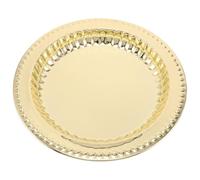 HYTROVE Assiette pour Buffet en Acier Inoxydable Or, Plat de Service Rond Multifonction Design Indien Authentique et Décor Embossé Élégant pour Décoration de Table