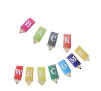 HYTROVE Bannière de Retour à École Décoration de Fête avec Motifs Ludiques pour Élèves Facile à Installer Mur ou Tableau pour Événements Scolaires et Fêtes