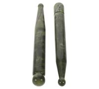 HYTROVE Bâtonnets de Massage en Jade 2pcs pour Visage et Joues, Outil D'acupression Facile à Nettoyer, pour Soins Quotidiens et Auto-massages à Domicile