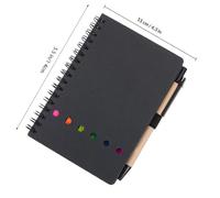 HYTROVE Bloc-notes à Spirale Noir en Papier avec Stylo, Carnet de Planification pour Organiser et Prioriser les Notes, pour Étude et Bureau