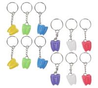 HYTROVE Boîte à Dents de Lait Forme de Dent 12 Pièces en Plastique et Alliage avec Attache Porte-clés, Conservation Longue Durée pour Garçon et Filles Présent Souvenir pour Rituel