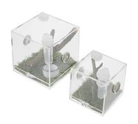 HYTROVE Boîte Acrylique pour Élevage de Petites Araignées et Reptiles, 2pcs, Légère Environnement de Vie Confortable, pour Nourrir Insectes et Crickets