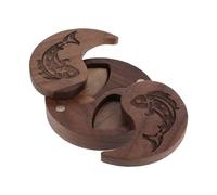 HYTROVE Boîte de Rangement en Bois pour Médiators de Guitare, Design Gravé Yin Yang, Solution Polyvalente, Finition Polie, pour Musiciens en Répétition ou Événements Musicaux en Plein Air