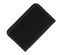 HYTROVE Boîte de Rangement pour Cartes de Visite Facile à Transporter en Acier Inoxydable et Cuir Artificiel , Porte-cartes de Bureau Noir Compact pour Professionnels