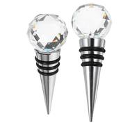 HYTROVE Bouchons de Bouteille Design Élégant en Cristal et Alliage Lot de 2 Structure Simple Couleur Aléatoire pour Bière et Cocktails pour Bar et Fête