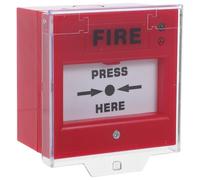 HYTROVE Bouton d'Alarme Incendie Manuel Double Alerte Sonore et Lumineuse, Plastique Robuste, Réarmement Manuel, pour Système d'Alarme de Bureau et Domicile, Installation Facile en