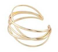 HYTROVE Bracelet en Fer Doré Ouvert avec Chaîne de Main Élégante et Style Délicat, Bijou Simple pour Filles et Femmes en Célébration de Fiançailles ou Anniversaire