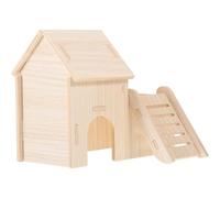 HYTROVE Cachette pour Repos en et Naturel Hamster pour Beige Bois Maison en Bois Solide Spacieuse Odeur, Accessoire pour Petits Animaux Cochons d'Inde Cage Animal