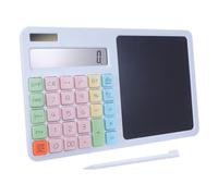 HYTROVE Calculatrice Solaire Silencieuse Efficacité Double Alimentation 12 Chiffres avec Tablette Intégrée Écriture LCD en Abs pour Bureau et Bibliothèque