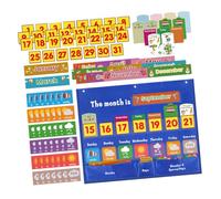 HYTROVE Calendrier Éducatif Hebdomadaire Mural avec Tableau de Poche Renforcé pour Garçon Fille avec Cartes Colorées Dapprentissage des Jours Météo et Dates Outil Cognitif Scolaire et