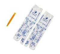 HYTROVE Chaussettes de Réflexologie Blanches en Coton Respirant pour Massage des Pieds, Chaussettes Thermiques Confortables pour Usage Quotidien