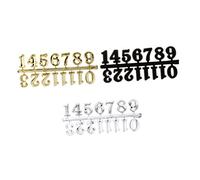 HYTROVE Chiffres D'horloge Murale Arabes 2 Cm Plastique Solide Couleurs Argenté Or Noir, Kit de Réparation DIY pour Horloge, Accessoires de Remplacement, Bricolage Maison, Lot de 3 Sets de Pièces