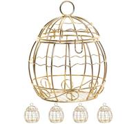 HYTROVE Coffret Boîte à Bonbons en Fer Forme Cage à Oiseaux Or 5pcs Couvercle Surface Lisse Facile à Utiliser pour Mariage Forêt