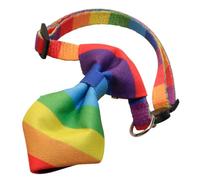 HYTROVE Collier à nœud Arc-en-Ciel Collier de Chiot Collier de Chien étiqueter Animal de Compagnie Collier pour Chien avec nœud Colliers pour Chiens Collier de nœud Chiffon Coloré