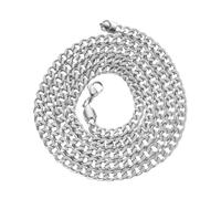 HYTROVE Collier Fin Argenté en Alliage, Style Chic et Élégant Hip-hop | Finition Super Brillante, Look Luxueux Unique, pour Danseurs et Chanteurs
