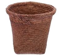 HYTROVE Corbeille à Papier Tressée Rétro en Paille, Style Café | Rangement Réutilisable, Structure Stable, pour Serviettes et Petits Objets, Chambre ou Suite D'hôtel